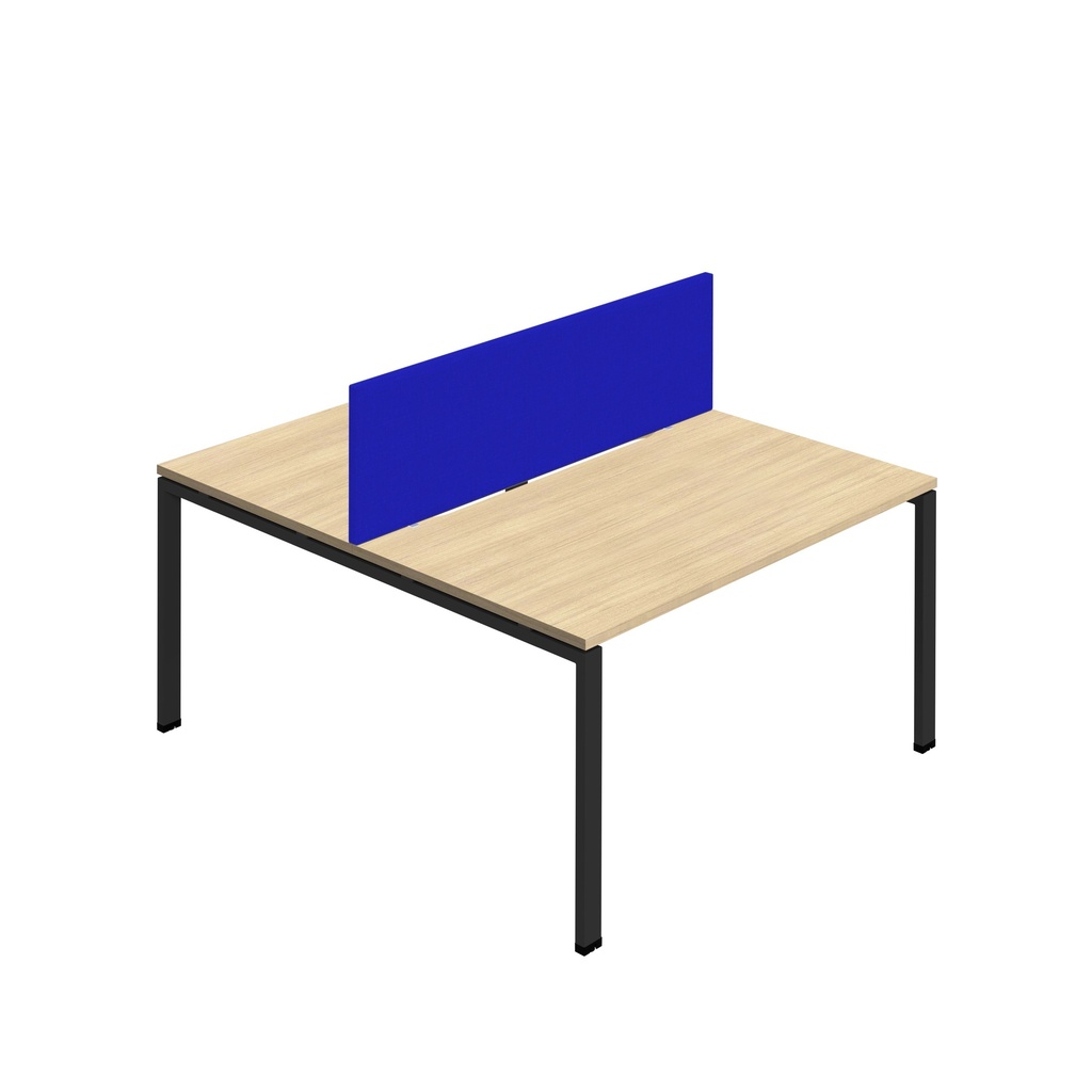 Synergy 2P Bench Desk|1600X800mm|GoalPost|NovaOak/Black|Royal Blue Screen