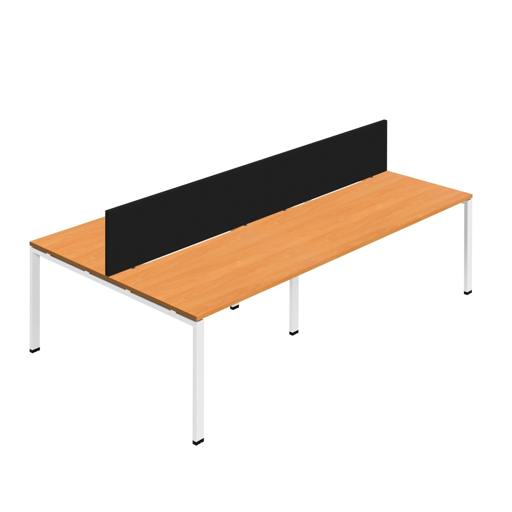Synergy 4P Bench Desk|1400X800mm|GoalPost|Beech/White|Black Screen