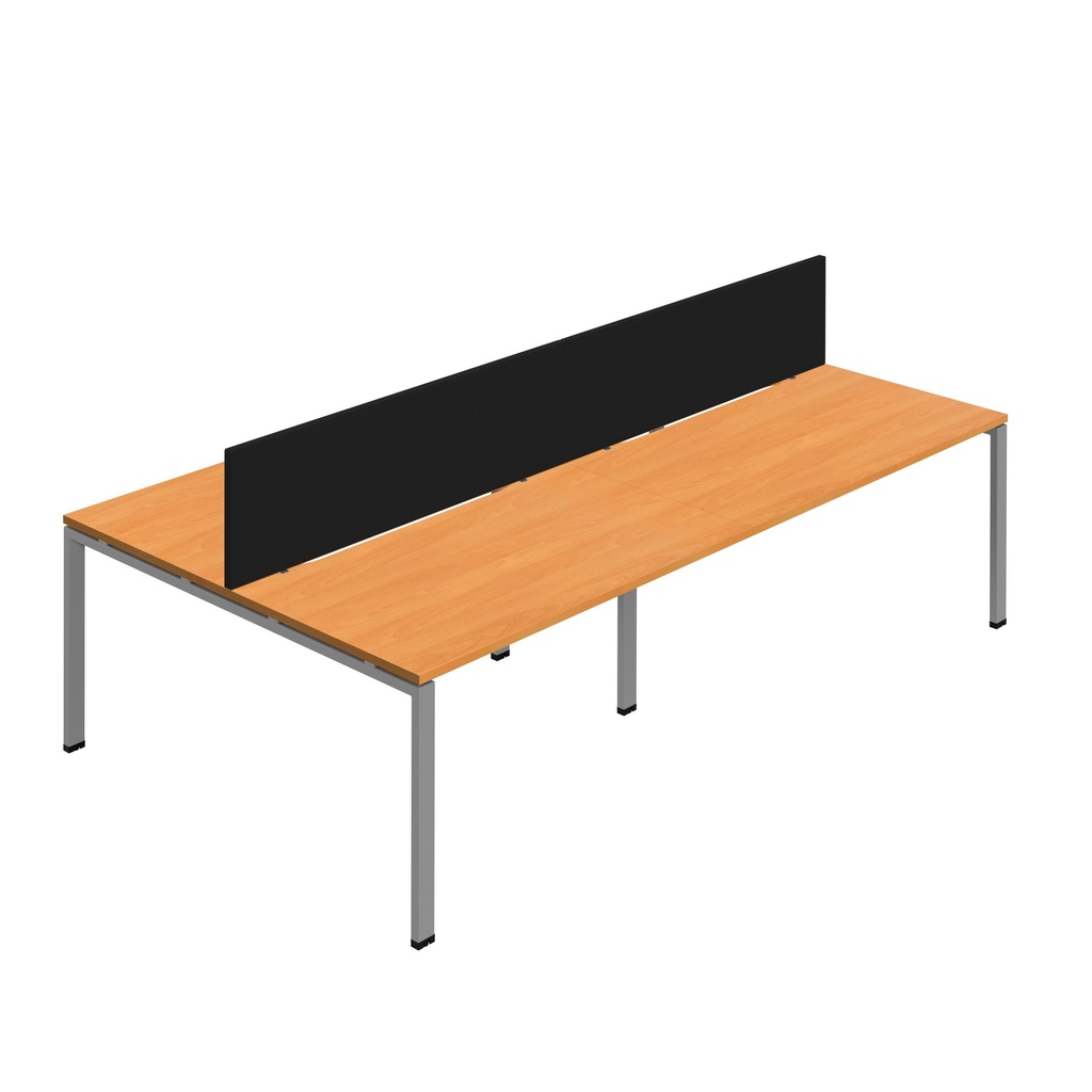 Synergy 4P Bench Desk|1600X800mm|GoalPost|Beech/Silver|Black Screen