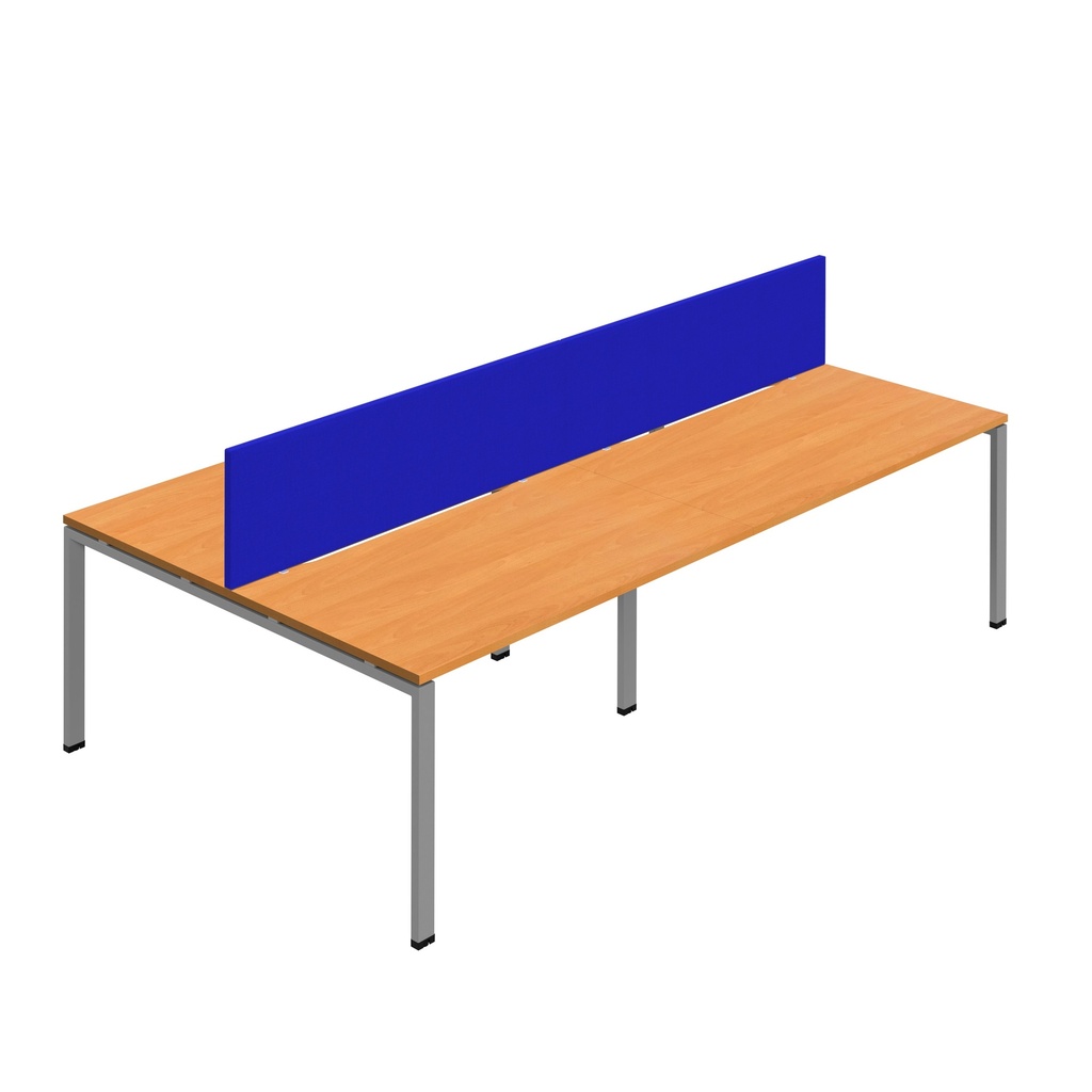 Synergy 4P Bench Desk|1200X800mm|GoalPost|Beech/Silver|Royal Blue Screen