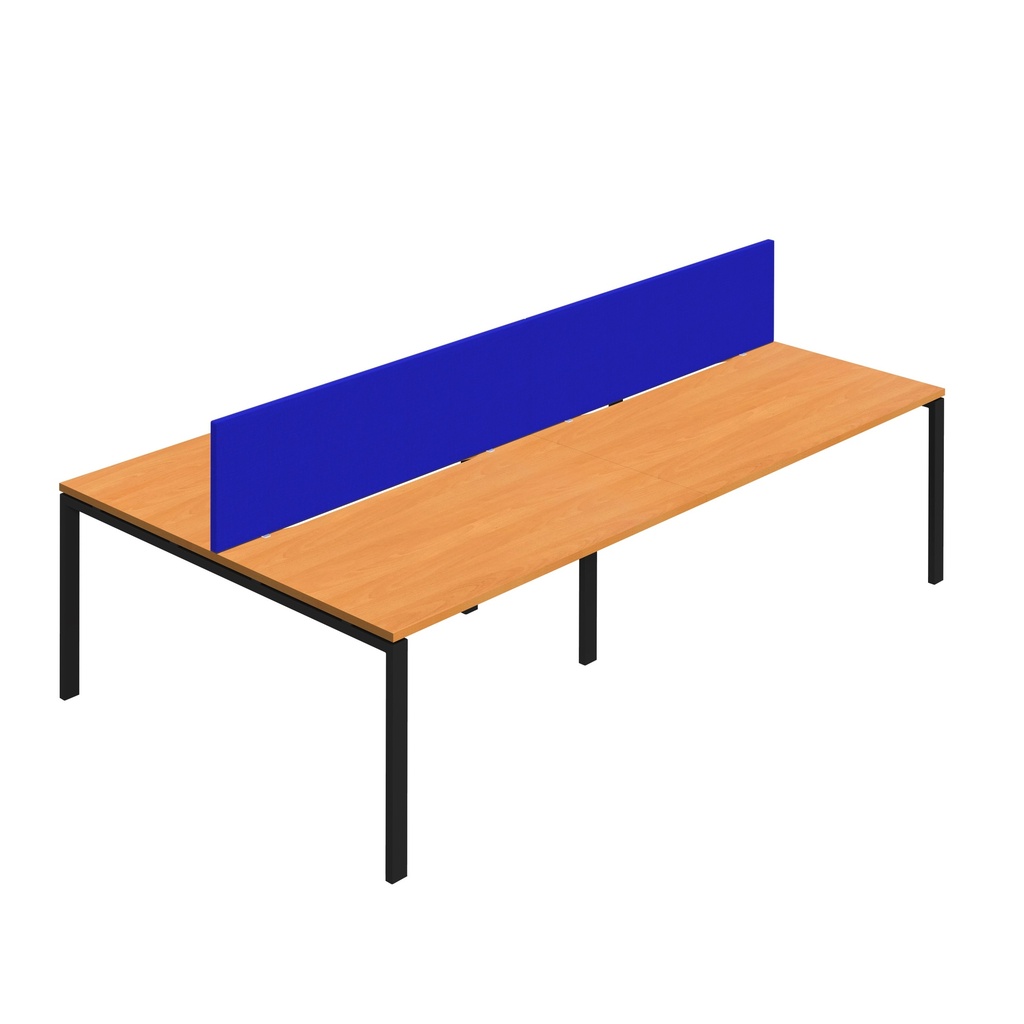 Synergy 4P Bench Desk|1600X800mm|GoalPost|Beech/Black|Royal Blue Screen