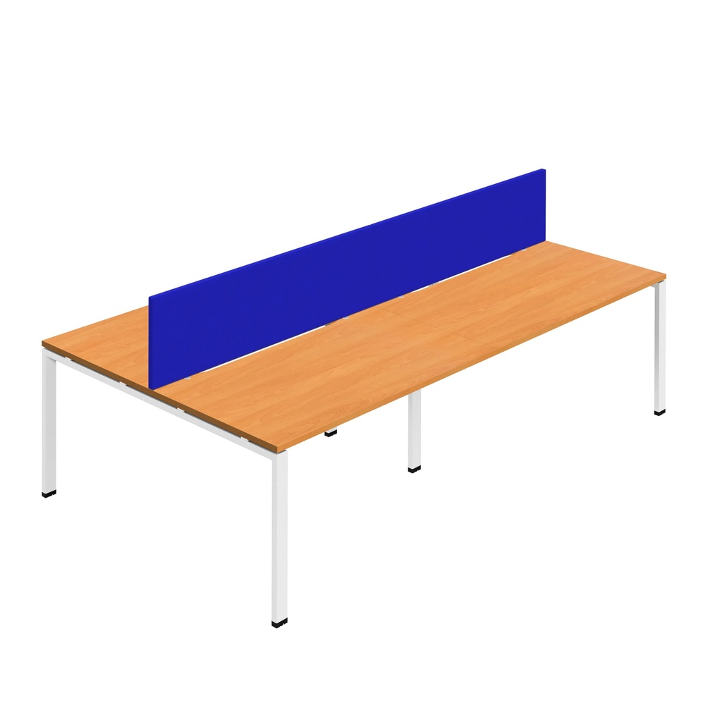 Synergy 4P Bench Desk|1600X800mm|GoalPost|Beech/White|Royal Blue Screen