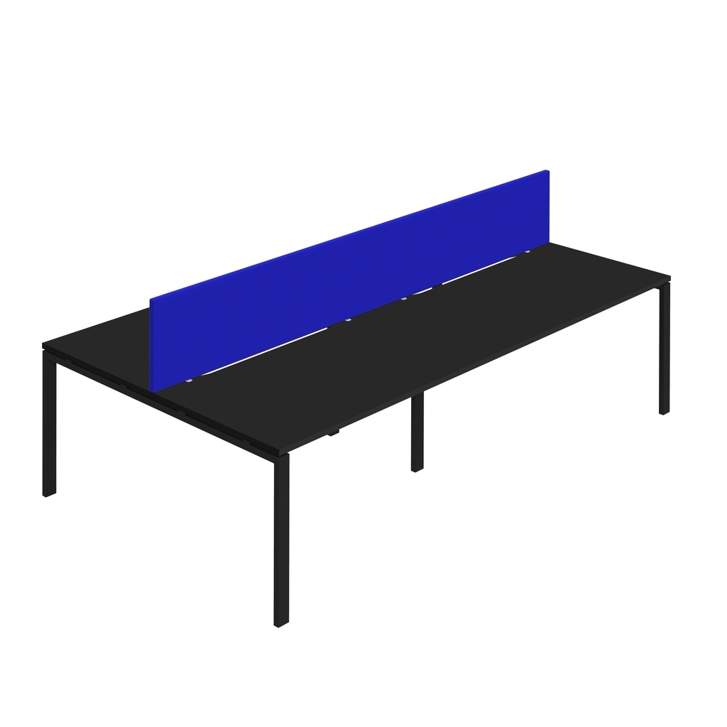 Synergy 4P Bench Desk|1600X800mm|GoalPost|Black/Black|Royal Blue Screen