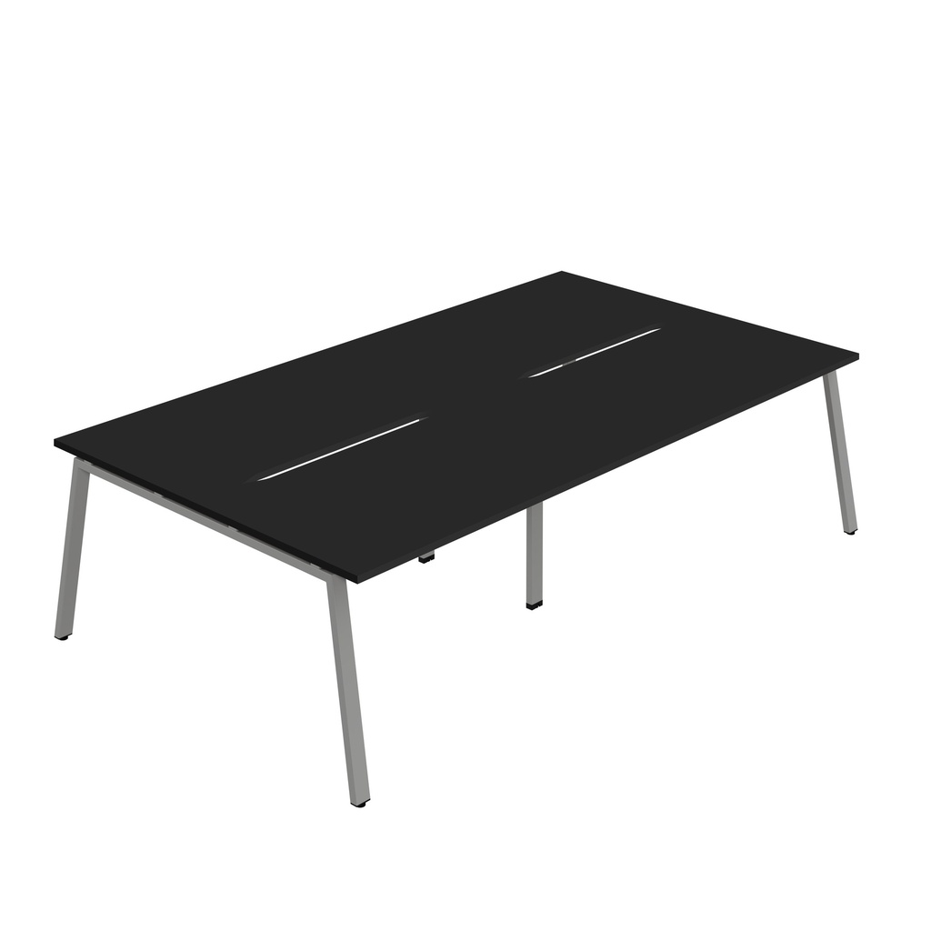 Synergy 4P Bench Desk|1200X800mm|A-Frame|Black/Silver