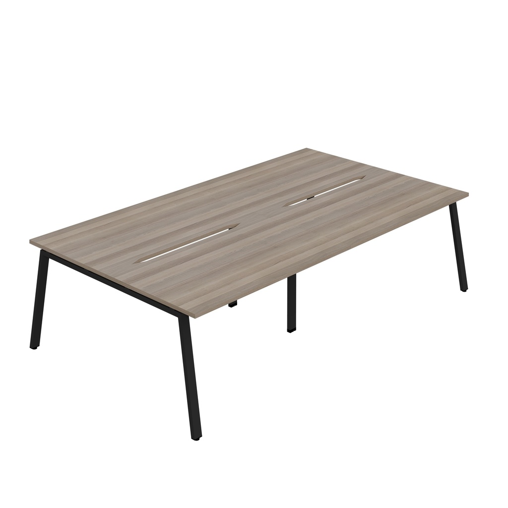 Synergy 4P Bench Desk|1200X800mm|A-Frame|GreyOak/Black