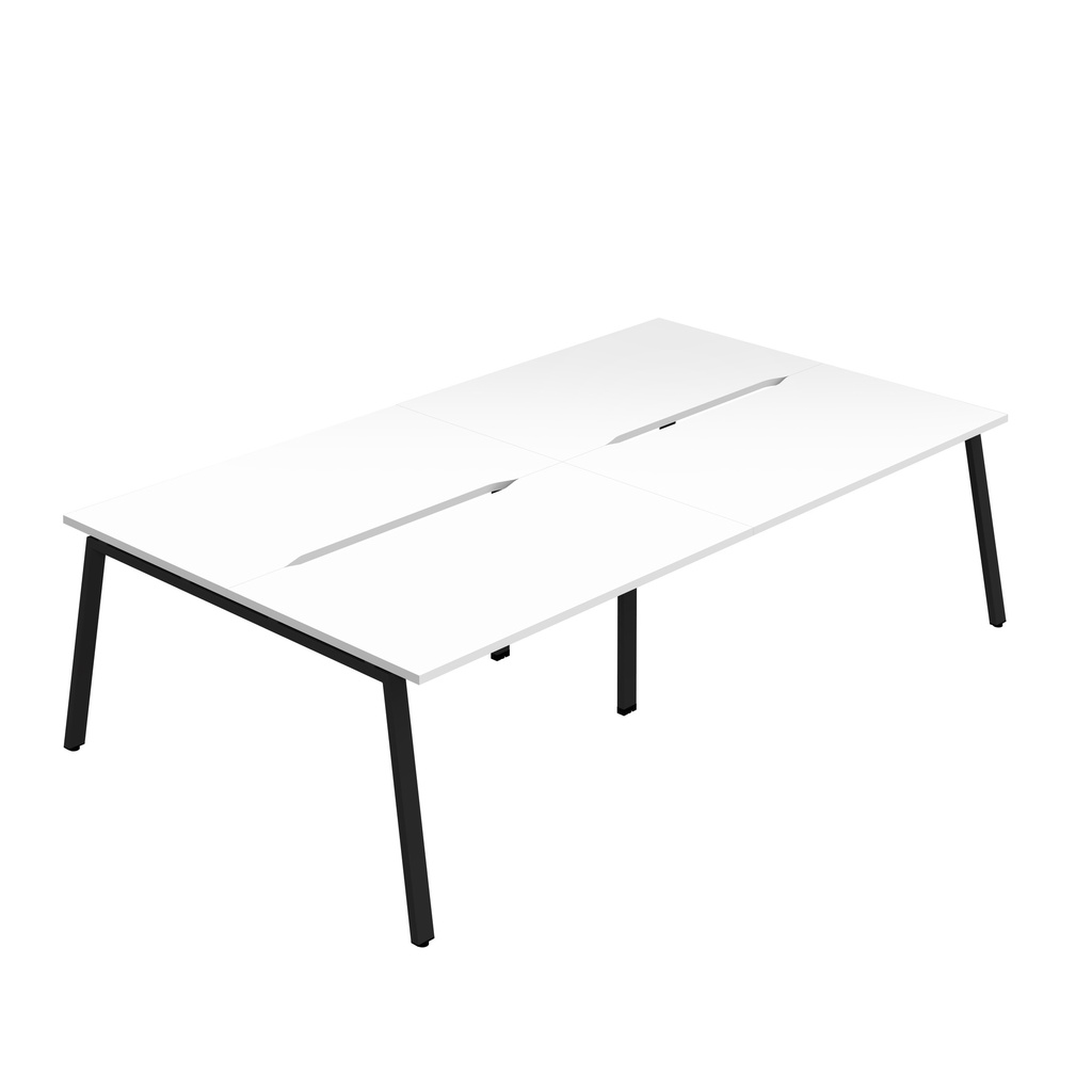 Synergy 4P Bench Desk|1200X800mm|A-Frame|White/Black