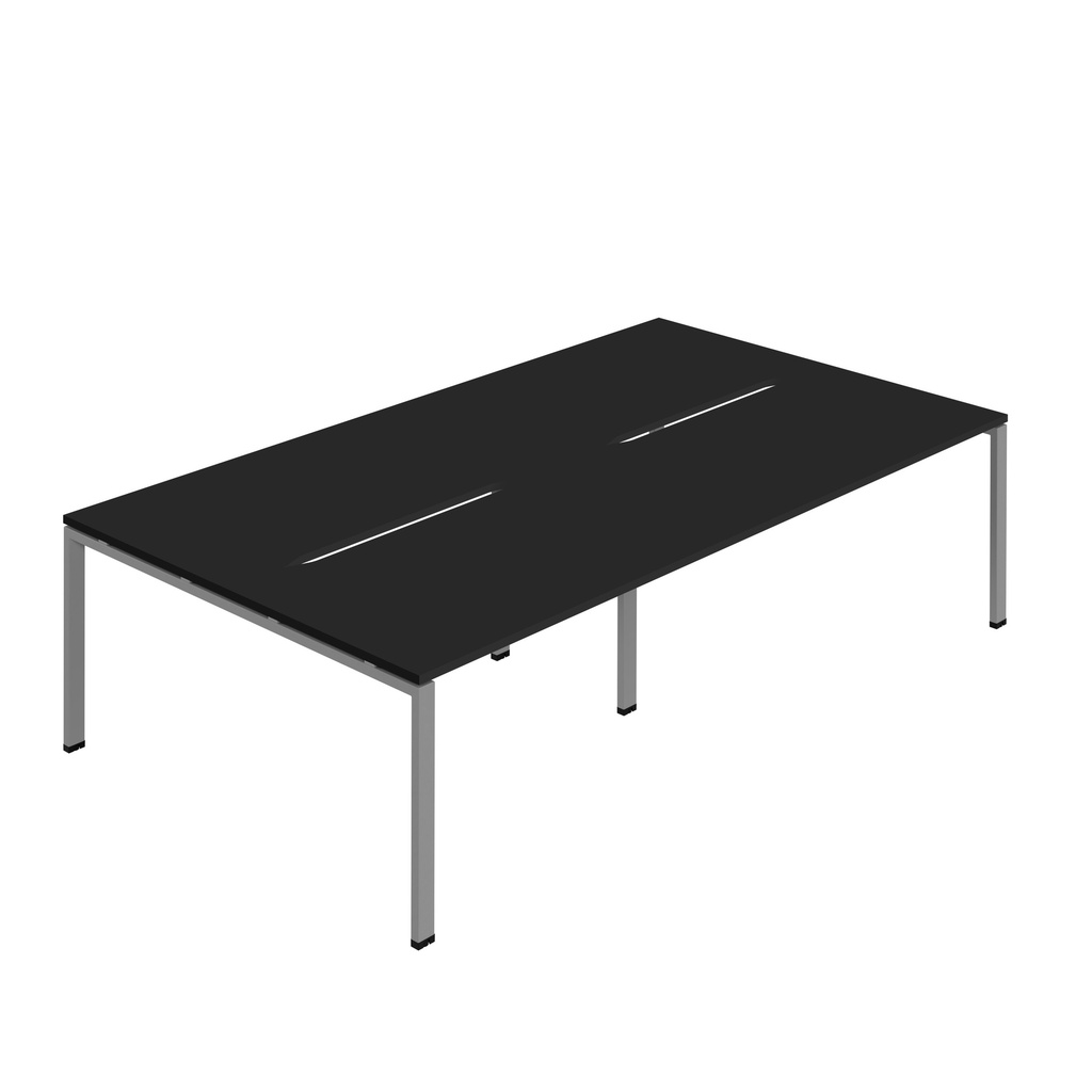 Synergy 4P Bench Desk|1200X800mm|GoalPost|Black/Silver