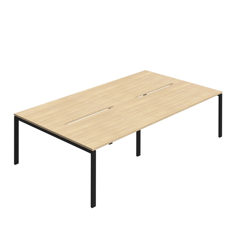 Synergy 4P Bench Desk|1200X800mm|GoalPost|NovaOak/Black