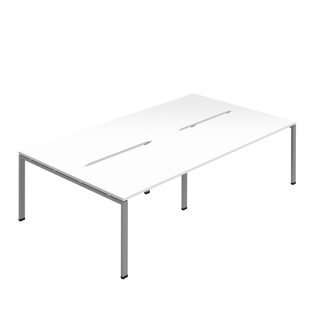 Synergy 4P Bench Desk|1200X800mm|GoalPost|White/Silver