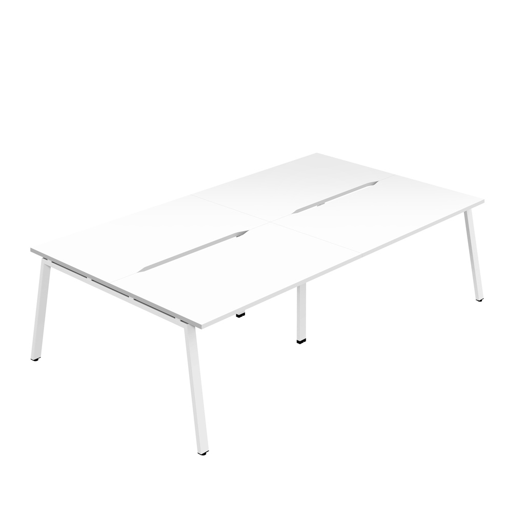 Synergy 4P Bench Desk|1600X800mm|A-Frame|White/White
