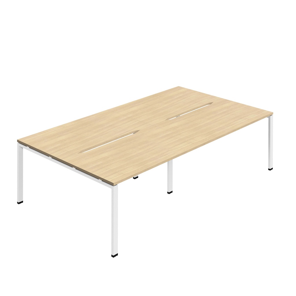 Synergy 4P Bench Desk|1600X800mm|GoalPost|NovaOak/White
