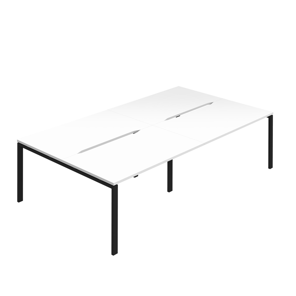 Synergy 4P Bench Desk|1600X800mm|GoalPost|White/Black
