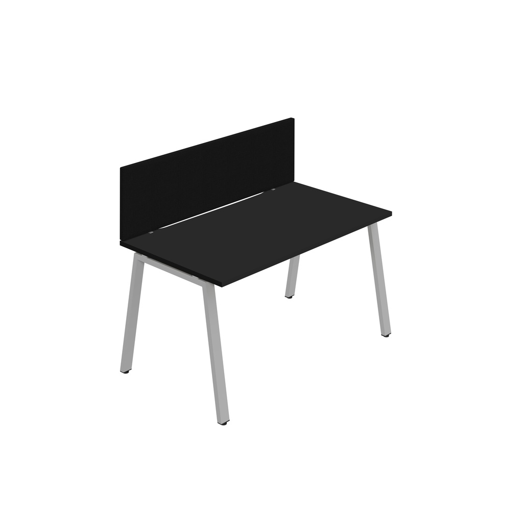 Synergy 1SP Bench Desk|1200X800mm|A-Frame|Black/Silver|Black Screen