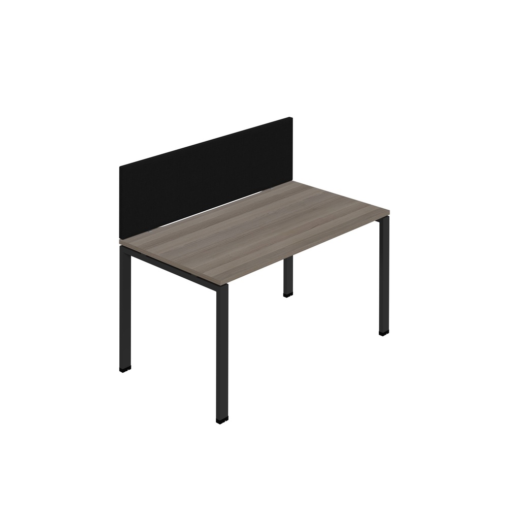 Synergy 1SP Bench Desk|1200X800mm|GoalPost|GreyOak/Black|Black Screen