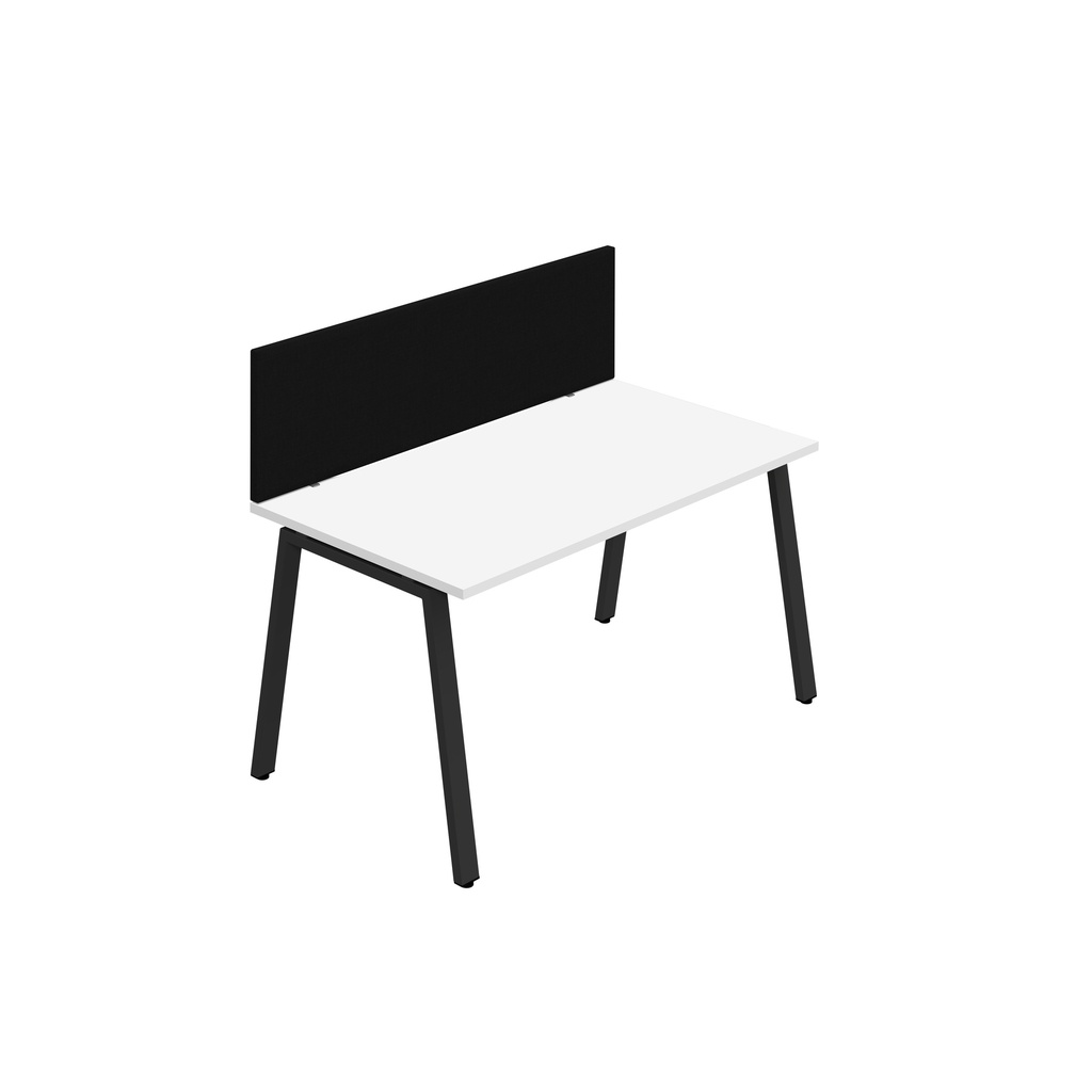 Synergy 1SP Bench Desk|1600X800mm|A-Frame|White/Black|Black Screen