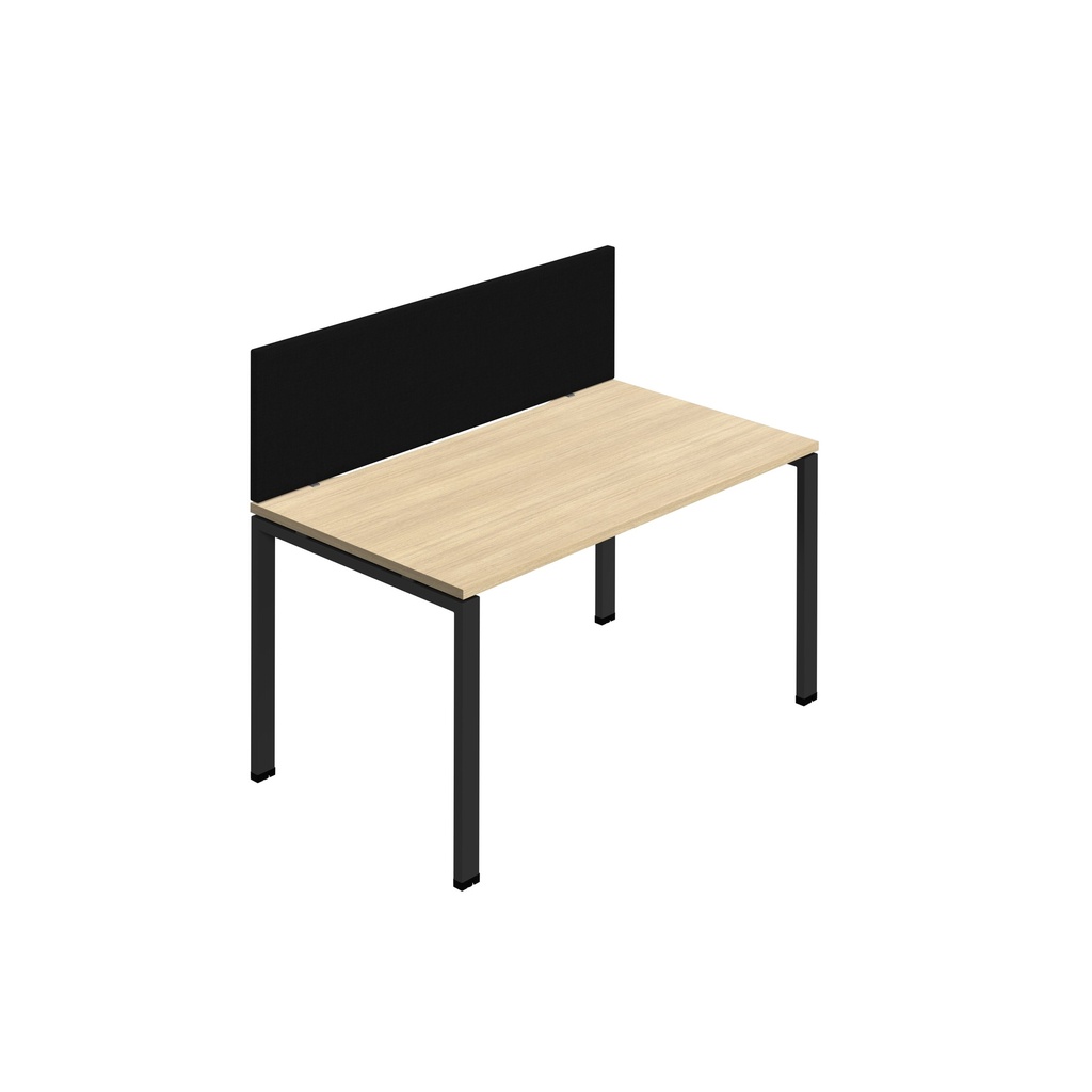 Synergy 1SP Bench Desk|1600X800mm|GoalPost|NovaOak/Black|Black Screen