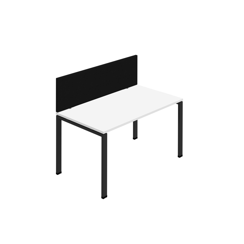 Synergy 1SP Bench Desk|1600X800mm|GoalPost|White/Black|Black Screen