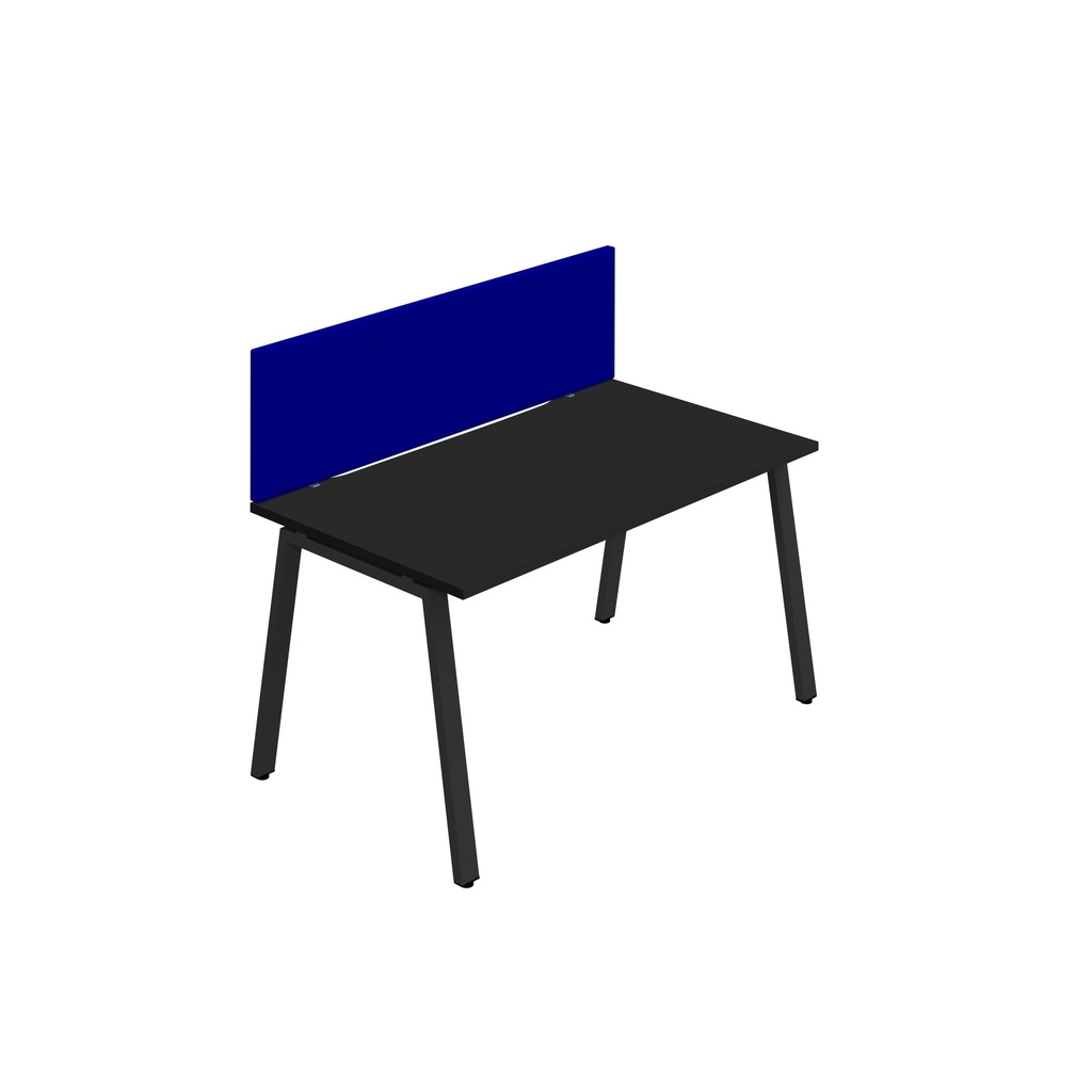 Synergy 1SP Bench Desk|1200X800mm|A-Frame|Black/Black|Royal Blue Screen