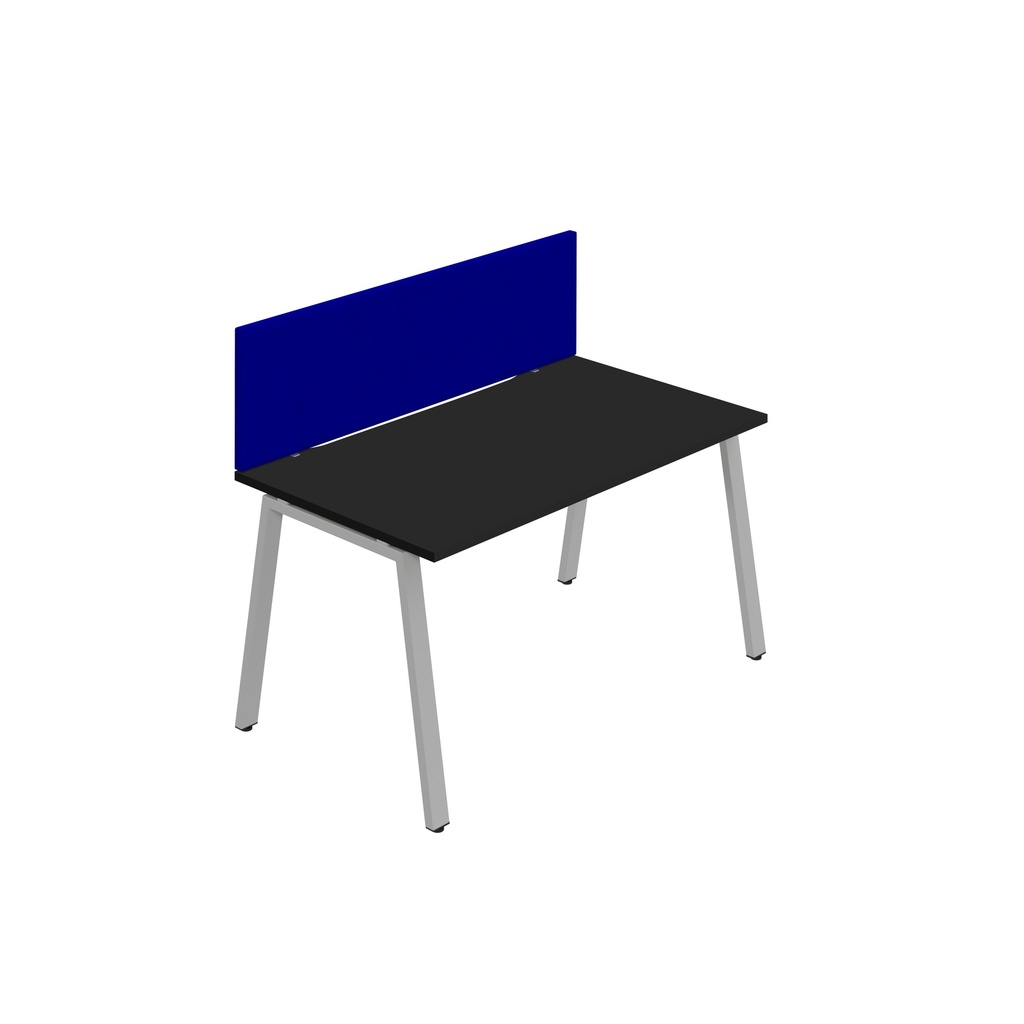 Synergy 1SP Bench Desk|1200X800mm|A-Frame|Black/Silver|Royal Blue Screen