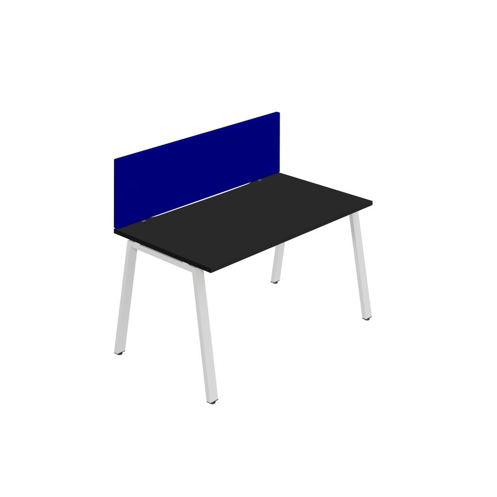 Synergy 1SP Bench Desk|1200X800mm|A-Frame|Black/White|Royal Blue Screen