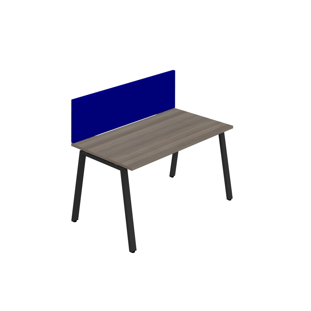 Synergy 1SP Bench Desk|1200X800mm|A-Frame|GreyOak/Black|Royal Blue Screen
