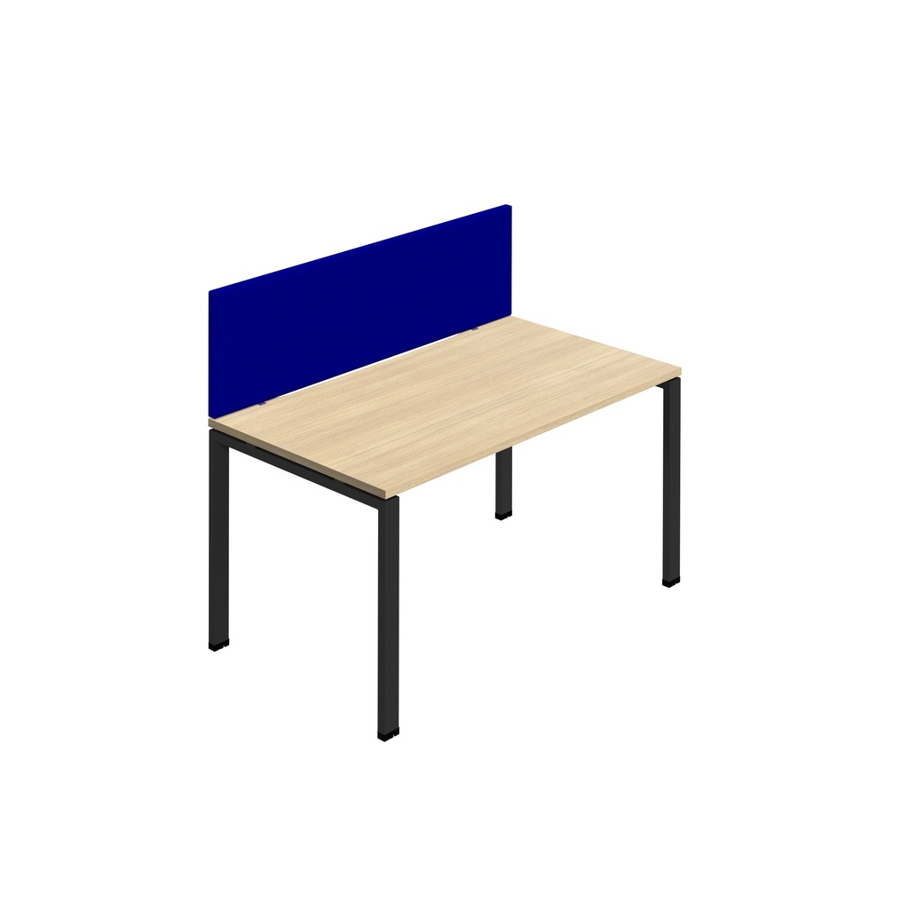 Synergy 1SP Bench Desk|1200X800mm|GoalPost|NovaOak/Black|Royal Blue Screen