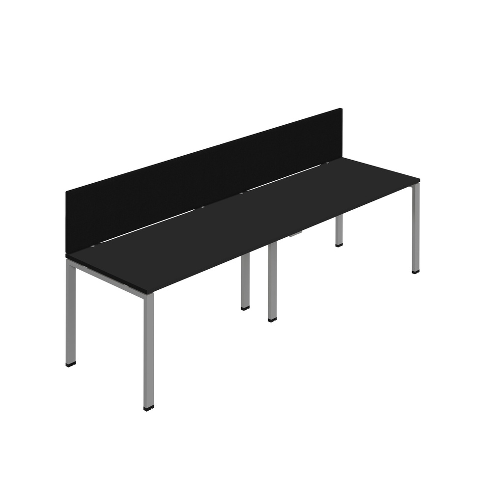 Synergy 2SP Bench Desk|1400X800mm|GoalPost|Black/Silver|Black Screen