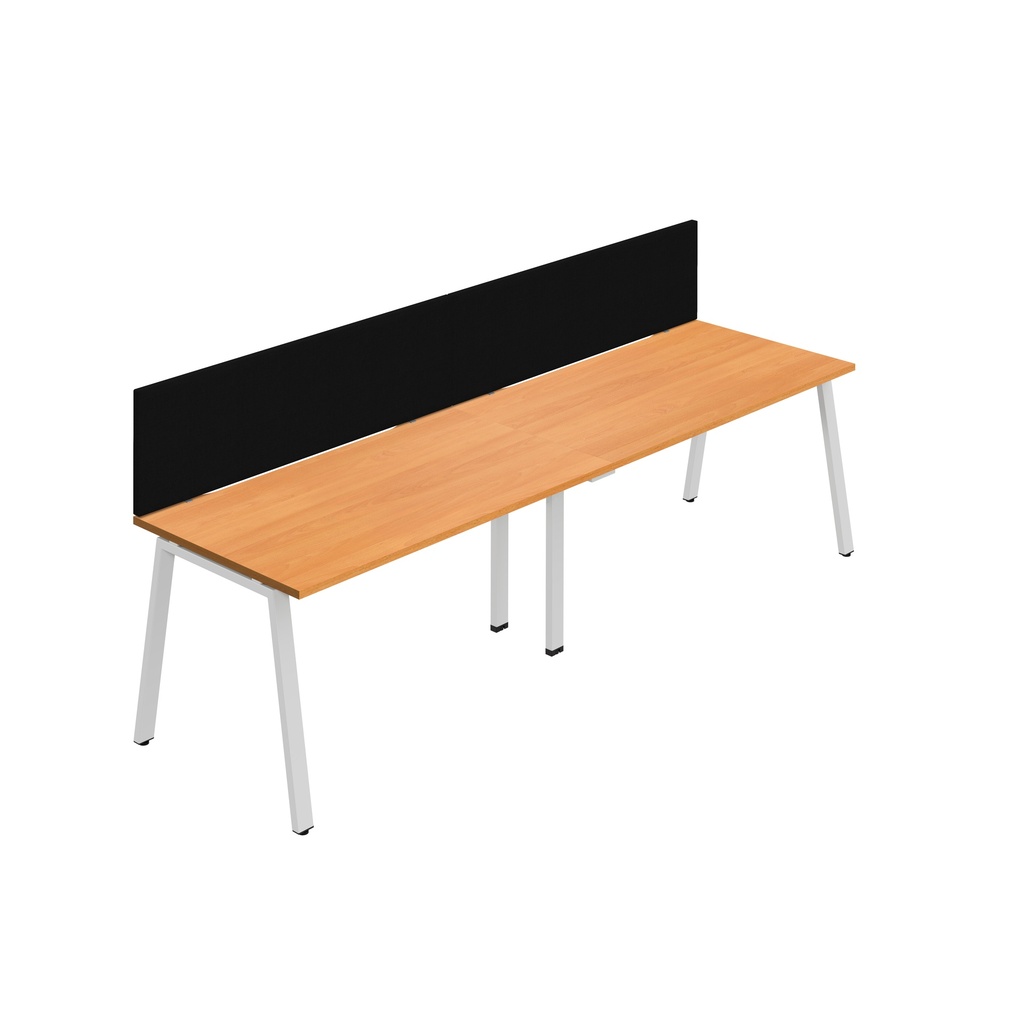 Synergy 2SP Bench Desk|1200X800mm|A-Frame|Beech/White|Black Screen