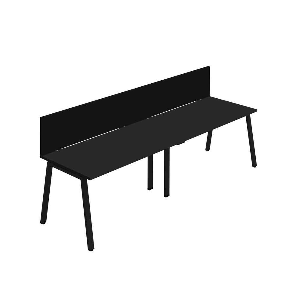 Synergy 2SP Bench Desk|1200X800mm|A-Frame|Black/Black|Black Screen