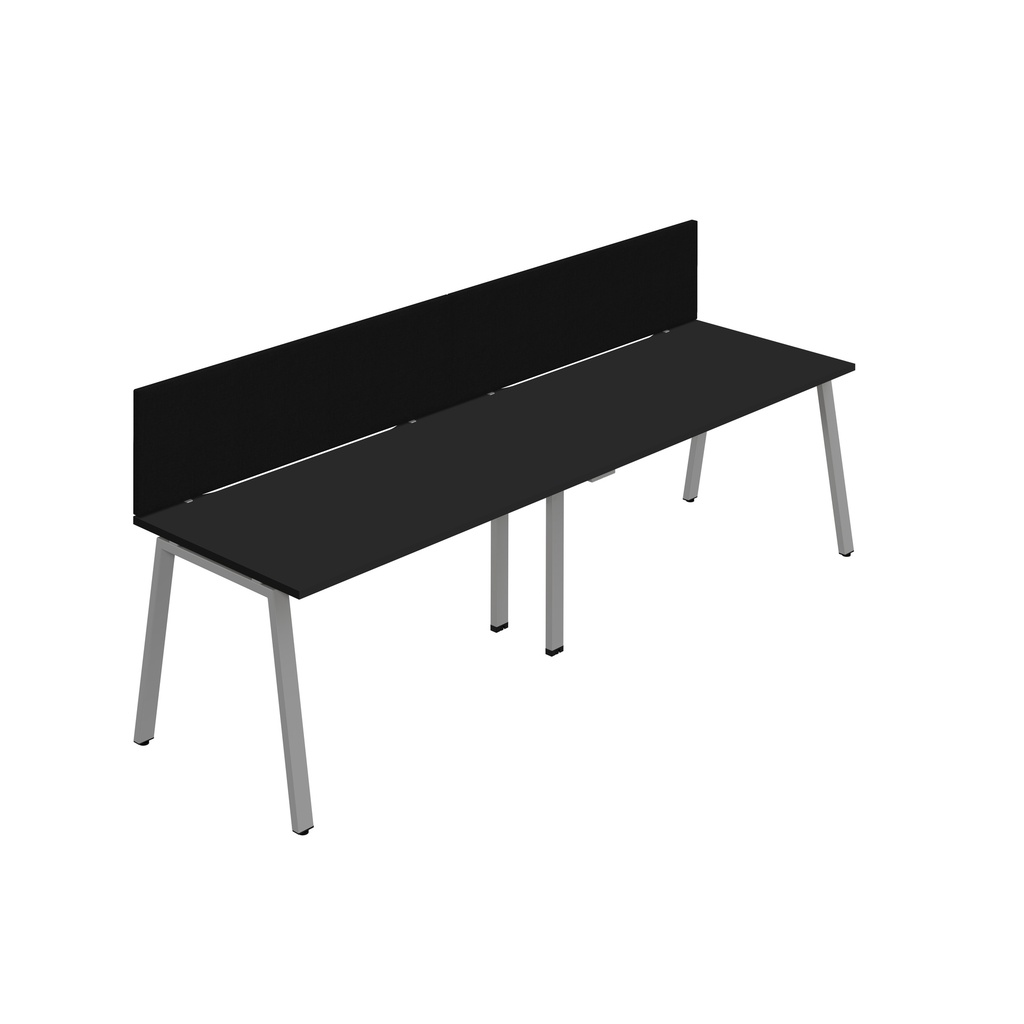 Synergy 2SP Bench Desk|1200X800mm|A-Frame|Black/Silver|Black Screen