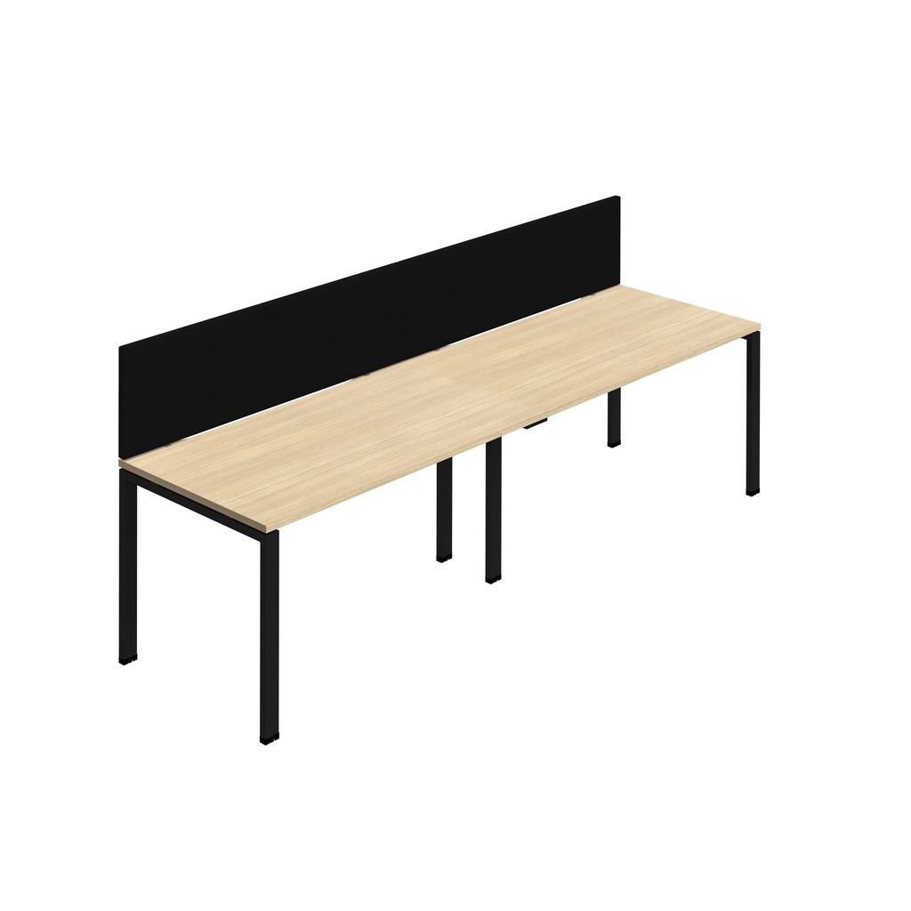 Synergy 2SP Bench Desk|1200X800mm|GoalPost|NovaOak/Black|Black Screen