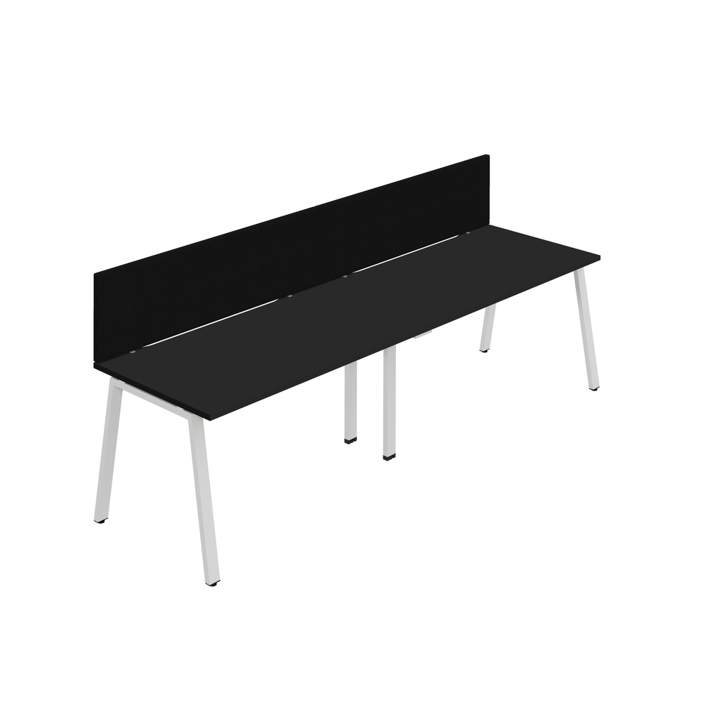 Synergy 2SP Bench Desk|1600X800mm|A-Frame|Black/White|Black Screen