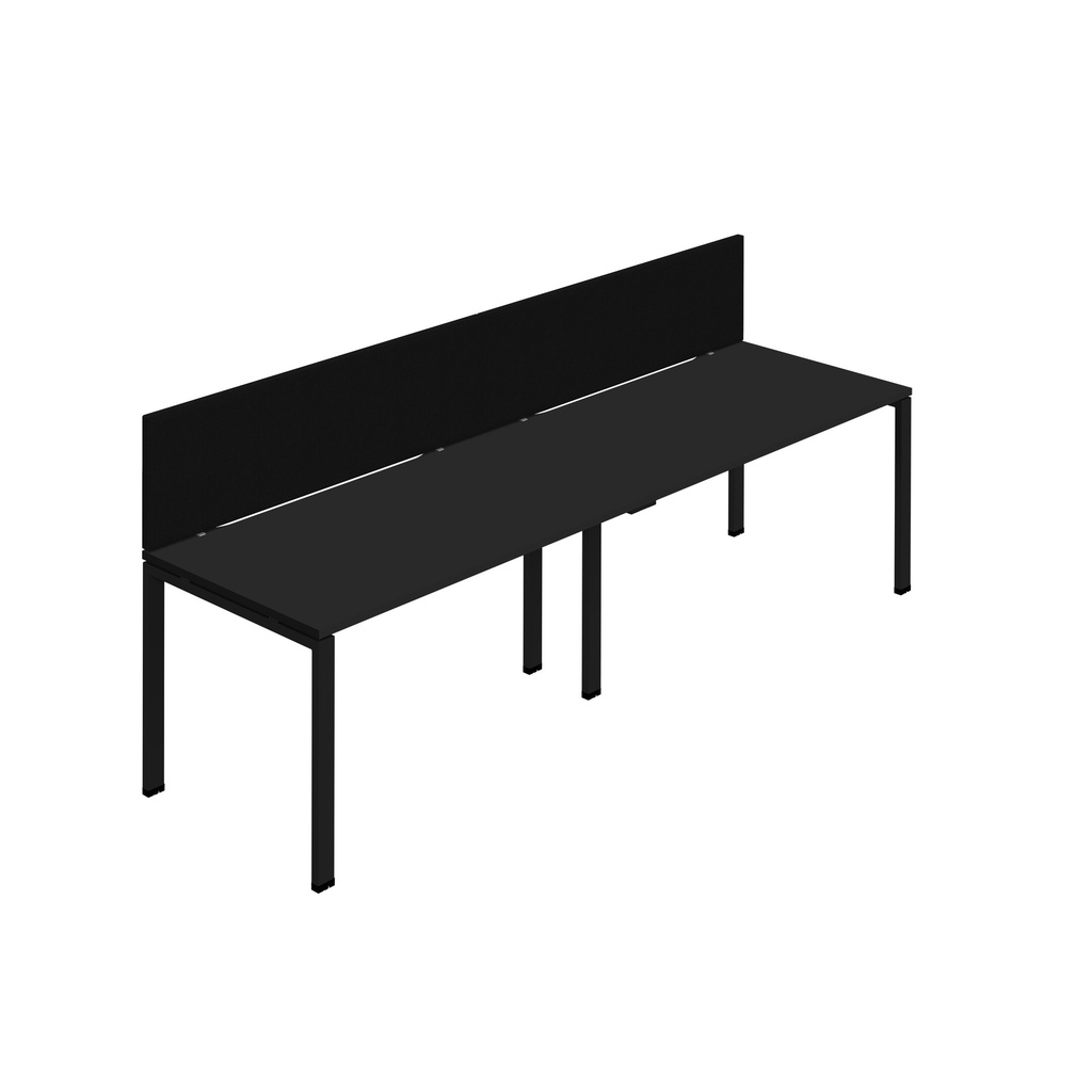 Synergy 2SP Bench Desk|1600X800mm|GoalPost|Black/Black|Black Screen