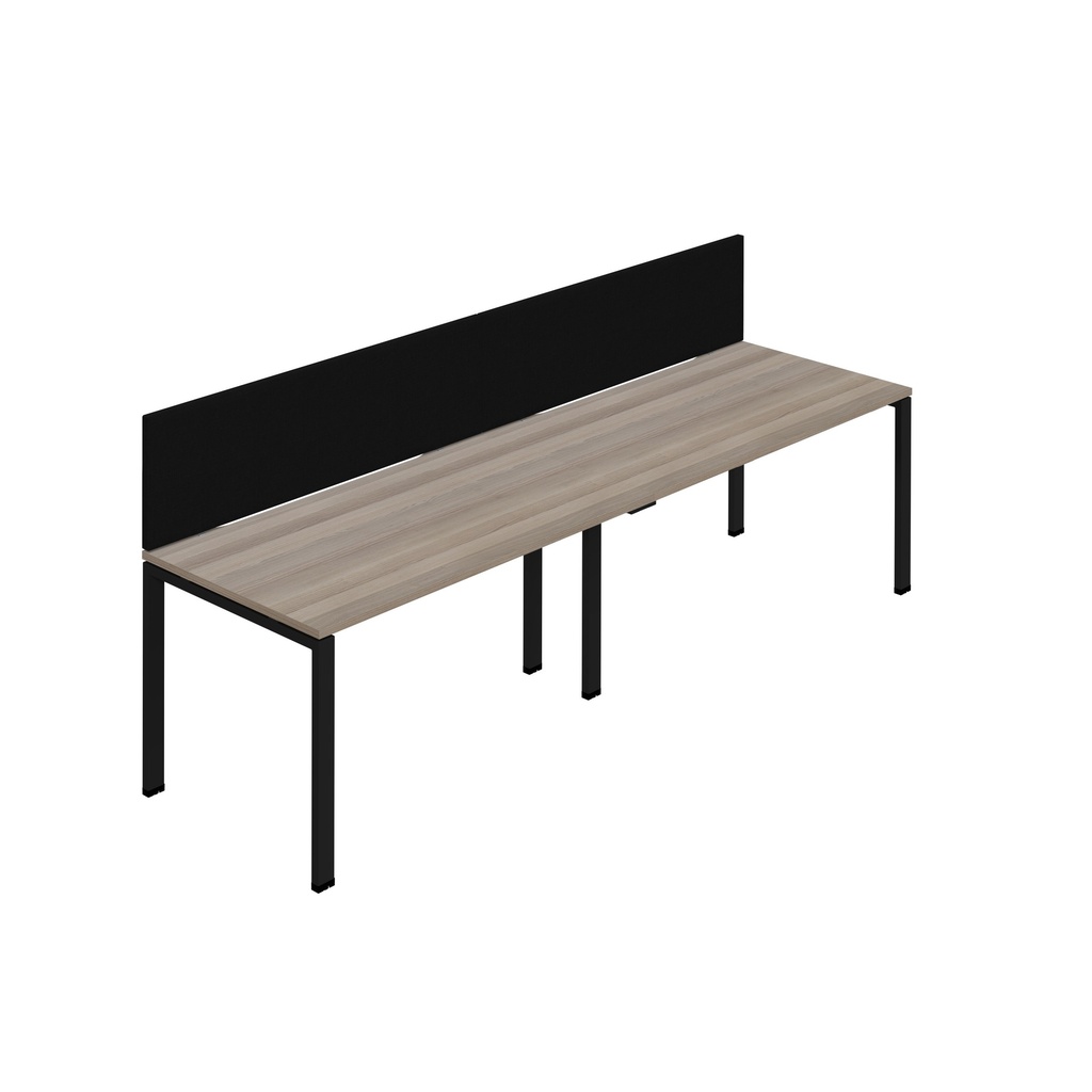Synergy 2SP Bench Desk|1600X800mm|GoalPost|GreyOak/Black|Black Screen