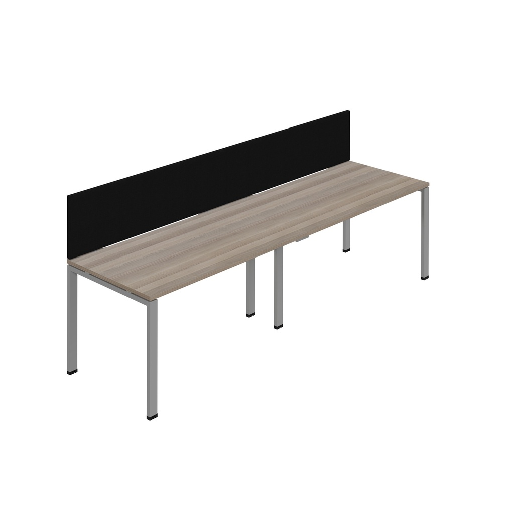 Synergy 2SP Bench Desk|1600X800mm|GoalPost|GreyOak/Silver|Black Screen