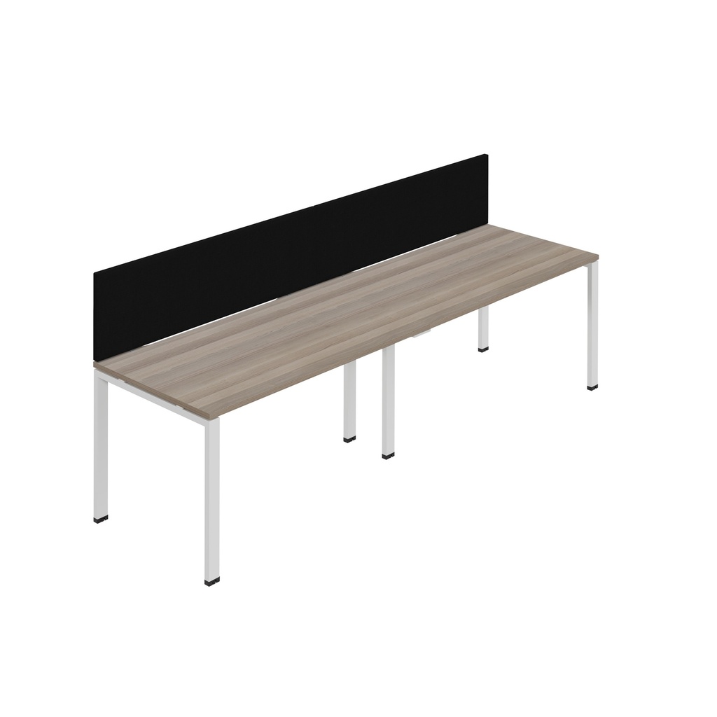Synergy 2SP Bench Desk|1600X800mm|GoalPost|GreyOak/White|Black Screen