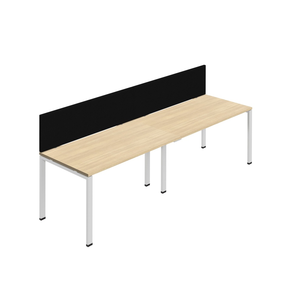 Synergy 2SP Bench Desk|1600X800mm|GoalPost|NovaOak/White|Black Screen