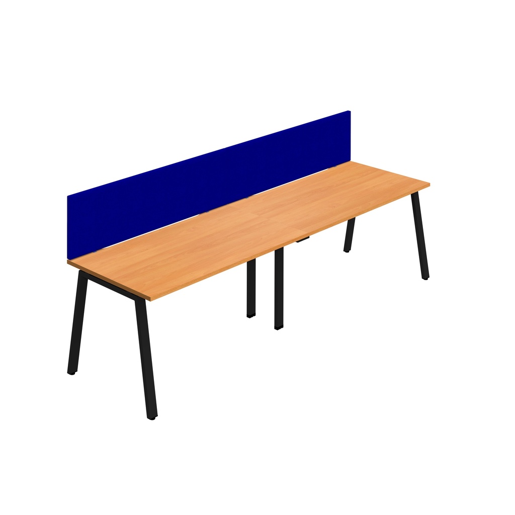 Synergy 2SP Bench Desk|1200X800mm|A-Frame|Beech/Black|Royal Blue Screen