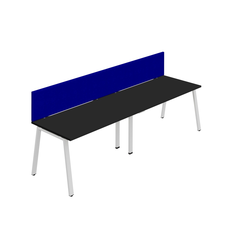 Synergy 2SP Bench Desk|1200X800mm|A-Frame|Black/White|Royal Blue Screen