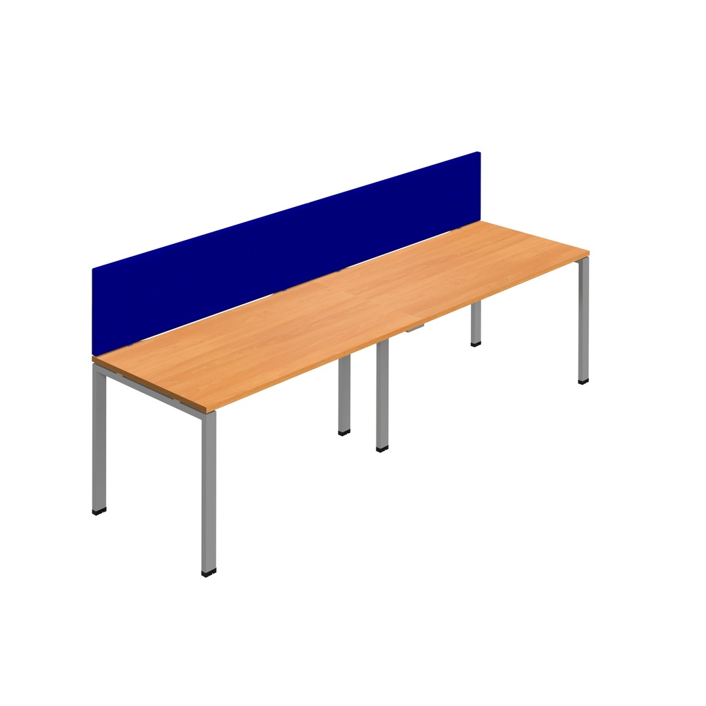 Synergy 2SP Bench Desk|1200X800mm|GoalPost|Beech/Silver|Royal Blue Screen