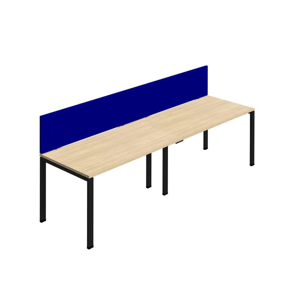 Synergy 2SP Bench Desk|1200X800mm|GoalPost|NovaOak/Black|Royal Blue Screen