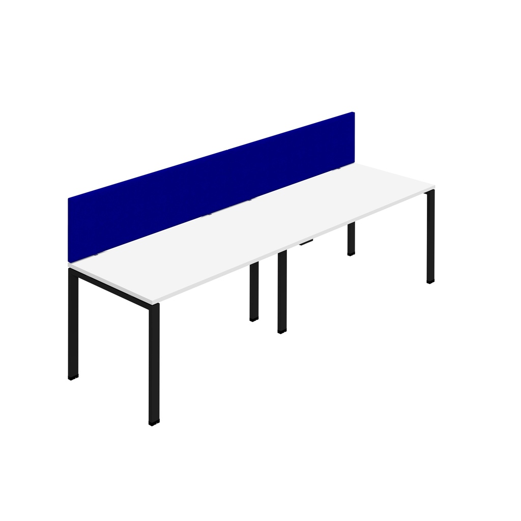 Synergy 2SP Bench Desk|1200X800mm|GoalPost|White/Black|Royal Blue Screen