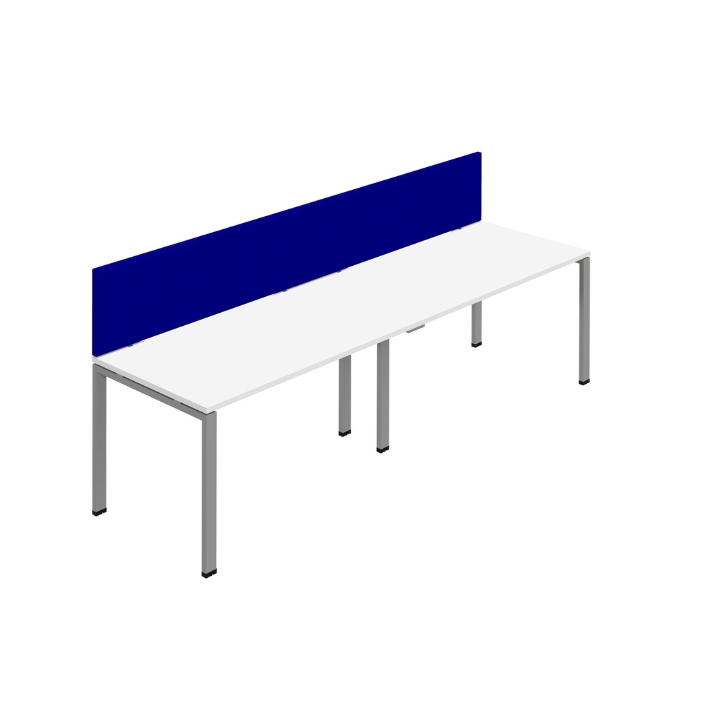 Synergy 2SP Bench Desk|1200X800mm|GoalPost|White/Silver|Royal Blue Screen