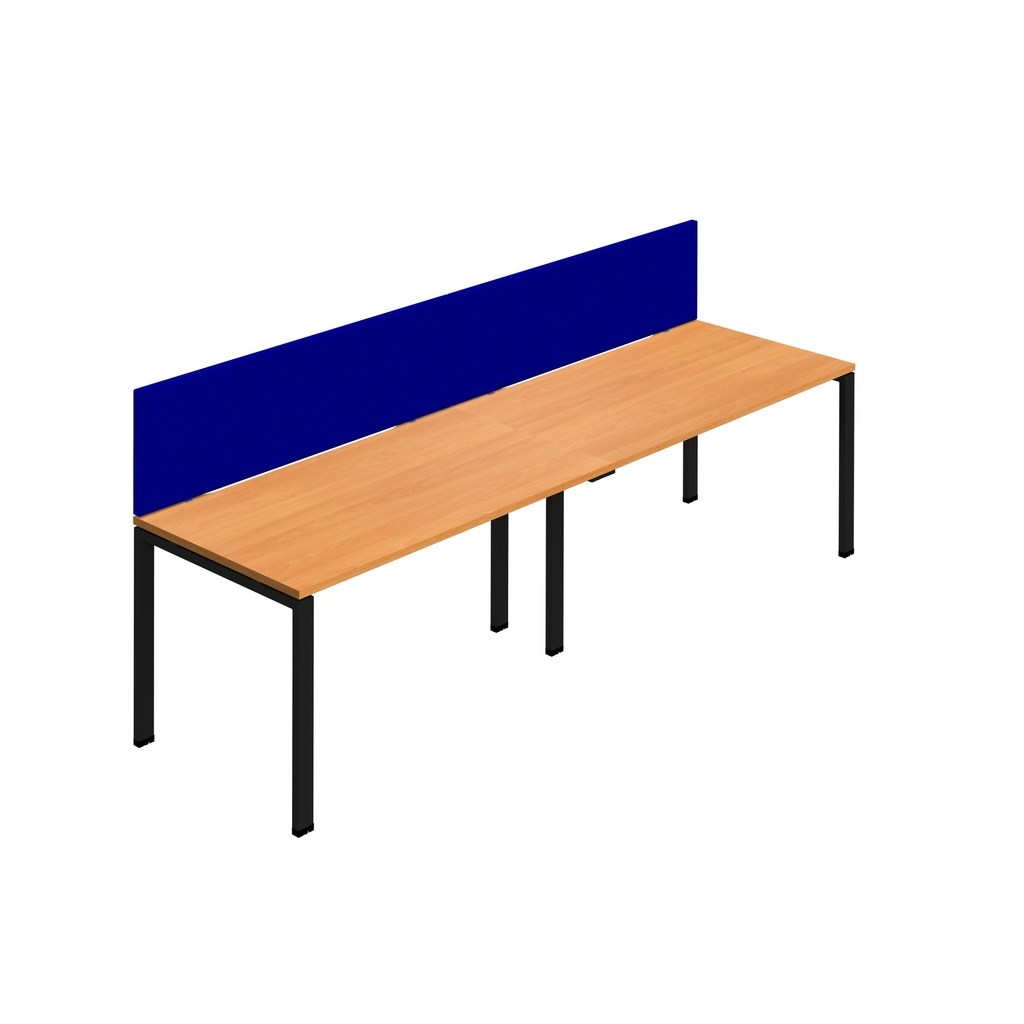 Synergy 2SP Bench Desk|1400X800mm|GoalPost|Beech/Black|Royal Blue Screen