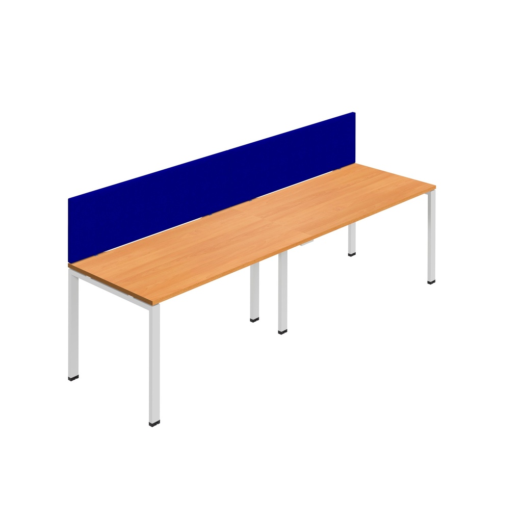 Synergy 2SP Bench Desk|1400X800mm|GoalPost|Beech/White|Royal Blue Screen