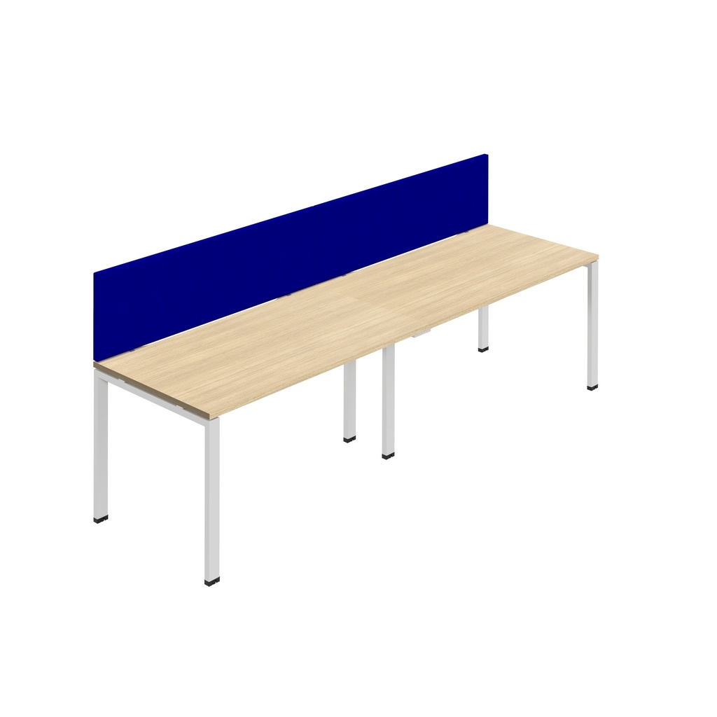 Synergy 2SP Bench Desk|1600X800mm|GoalPost|NovaOak/White|Royal Blue Screen