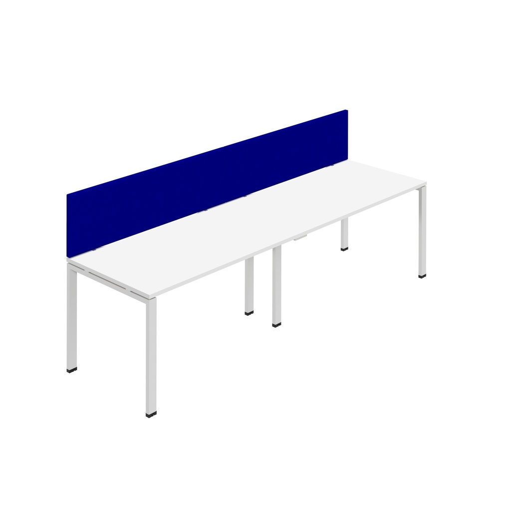 Synergy 2SP Bench Desk|1600X800mm|GoalPost|White/White|Royal Blue Screen