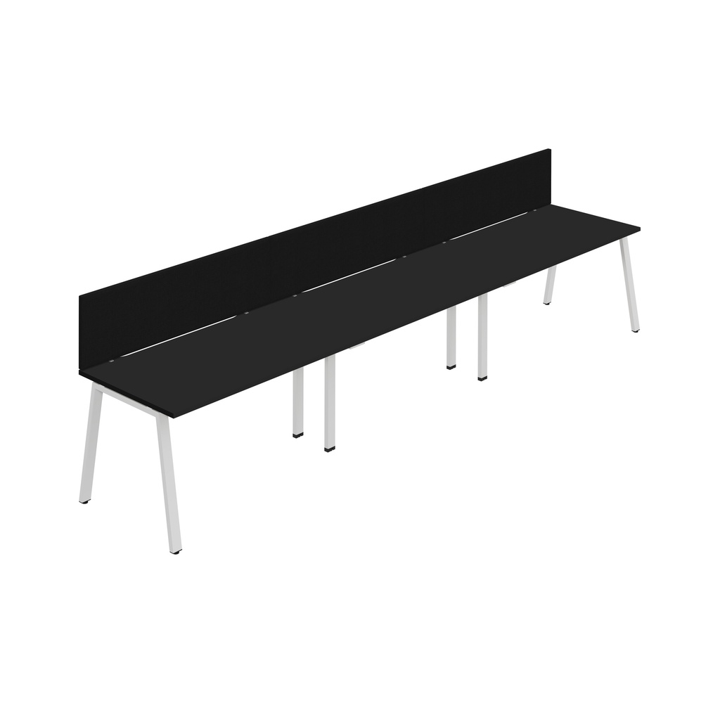 Synergy 3SP Bench Desk|1200X800mm|A-Frame|Black/White|Black Screen