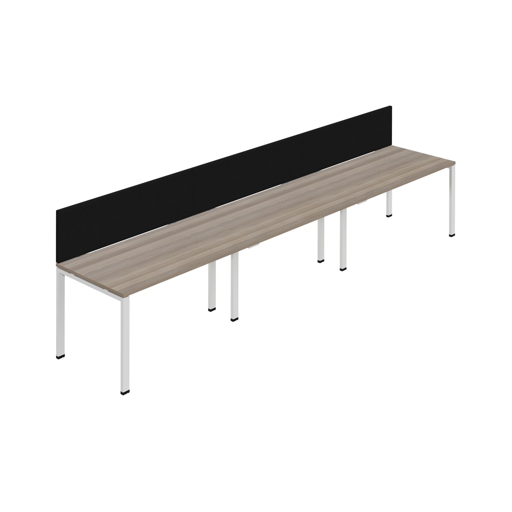 Synergy 3SP Bench Desk|1600X800mm|GoalPost|GreyOak/White|Black Screen