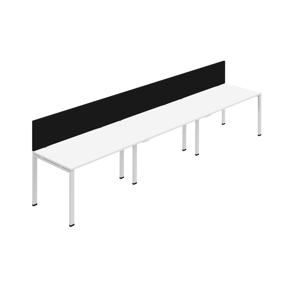 Synergy 3SP Bench Desk|1600X800mm|GoalPost|White/White|Black Screen